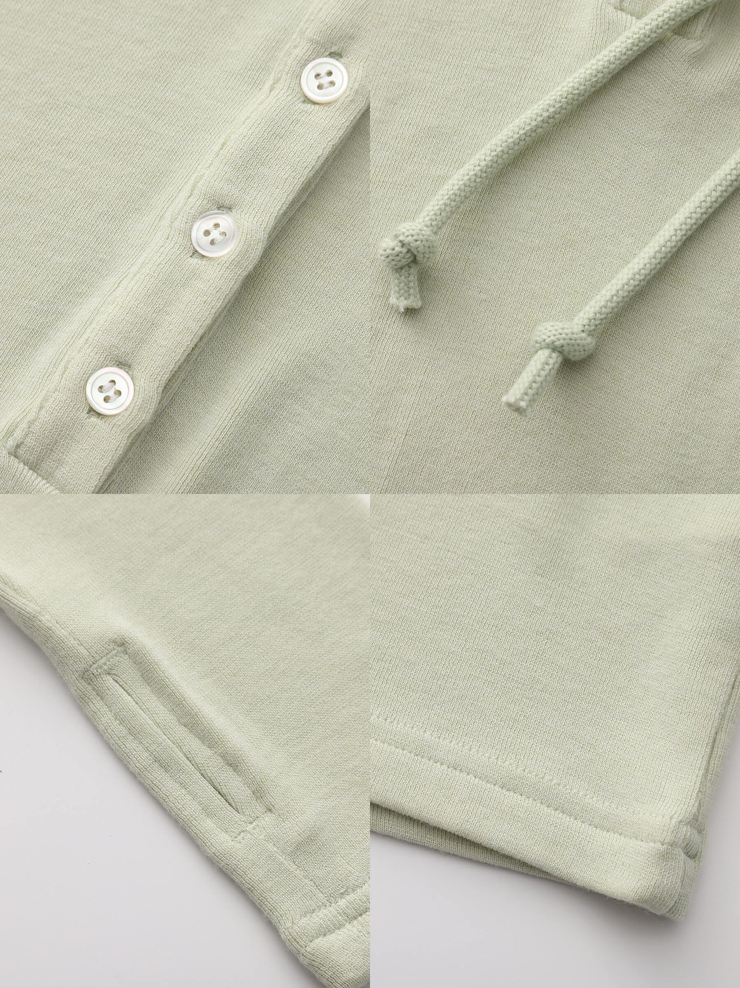 Slim-Fit Hooded V-Neck Long Sleeve Top