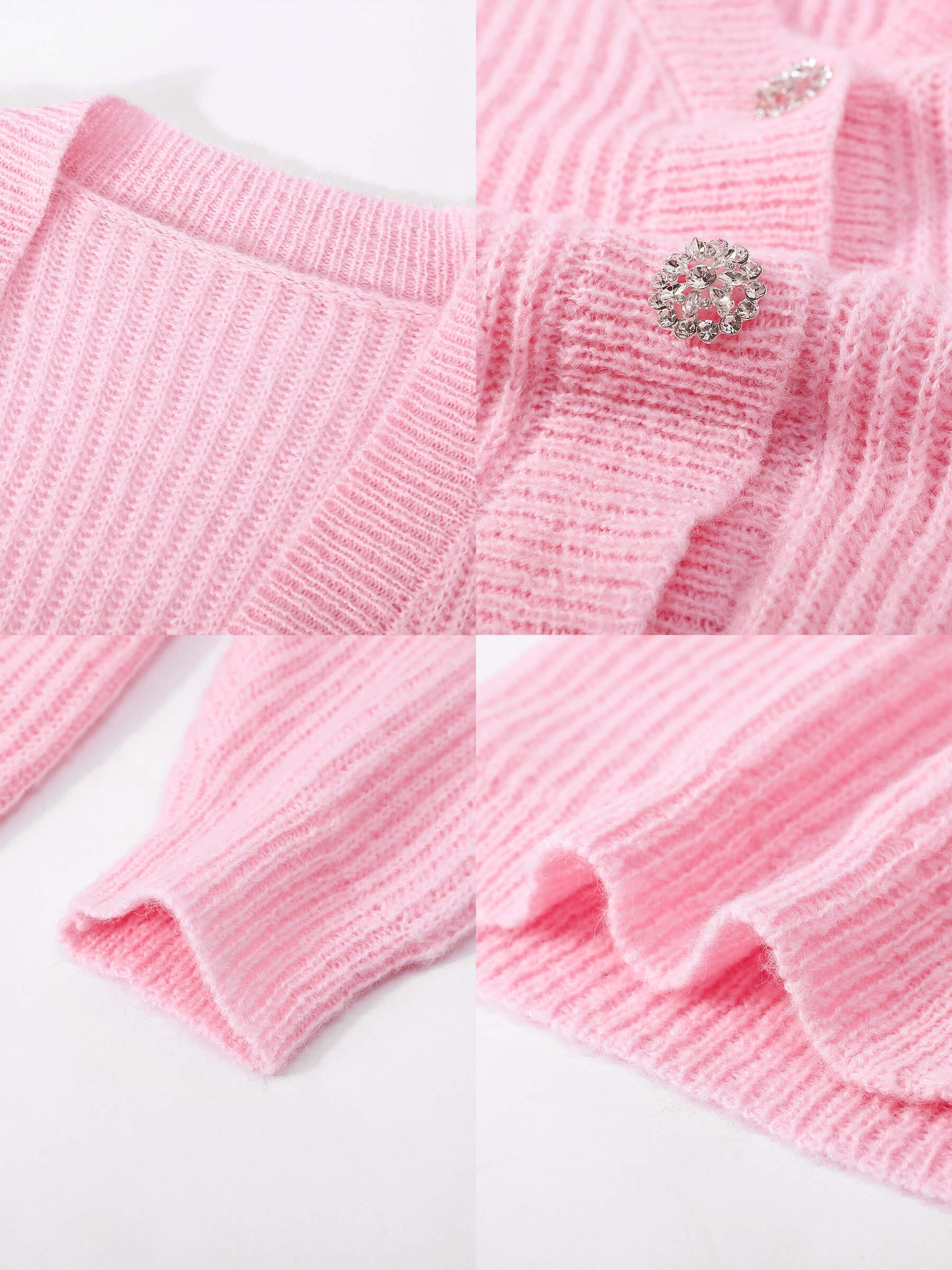 Casual V-Neck Ribbed Knit Cardigan with Wool Blend