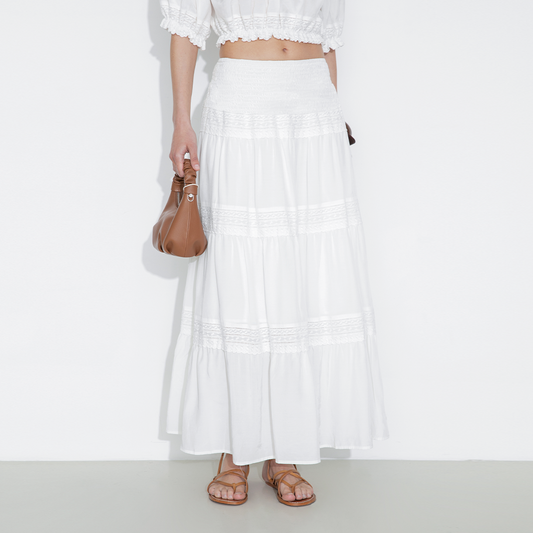 Panelled Lace Maxi Skirt