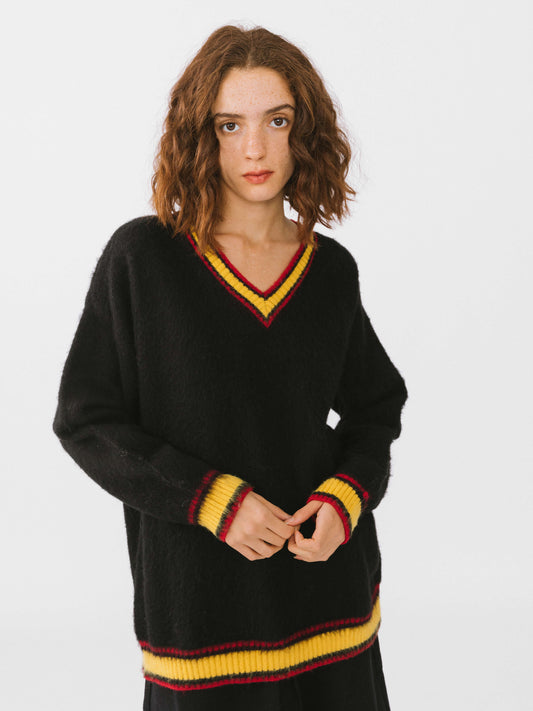 Knitted V-Neck Pullover