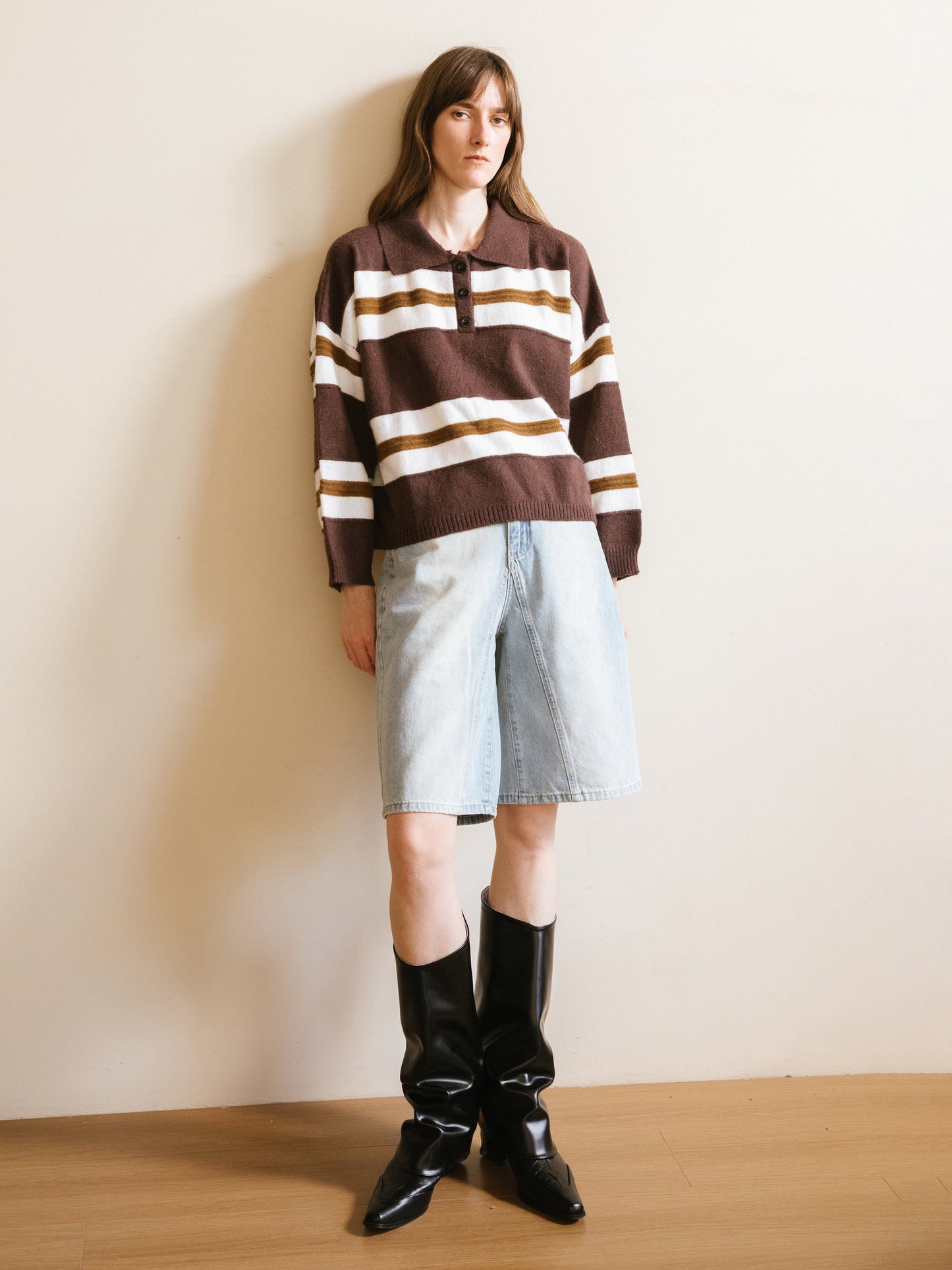 Oversized Contrast Striped Sweater