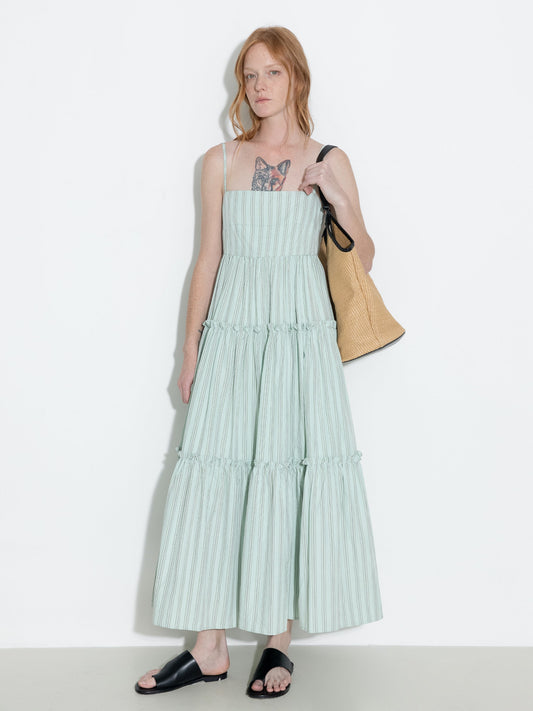 Strap Striped Cake Dress