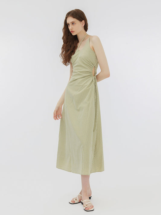 Striped Triple Strap Woven Midi Dress