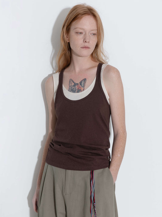 Convertible Two-Piece Color-Block Layered Vest