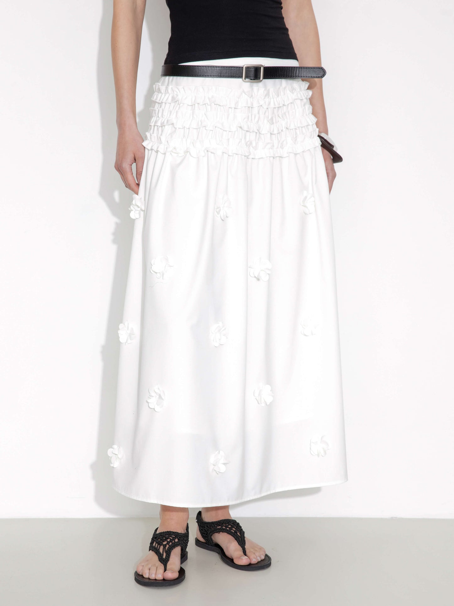 3D Floral Maxi Skirt