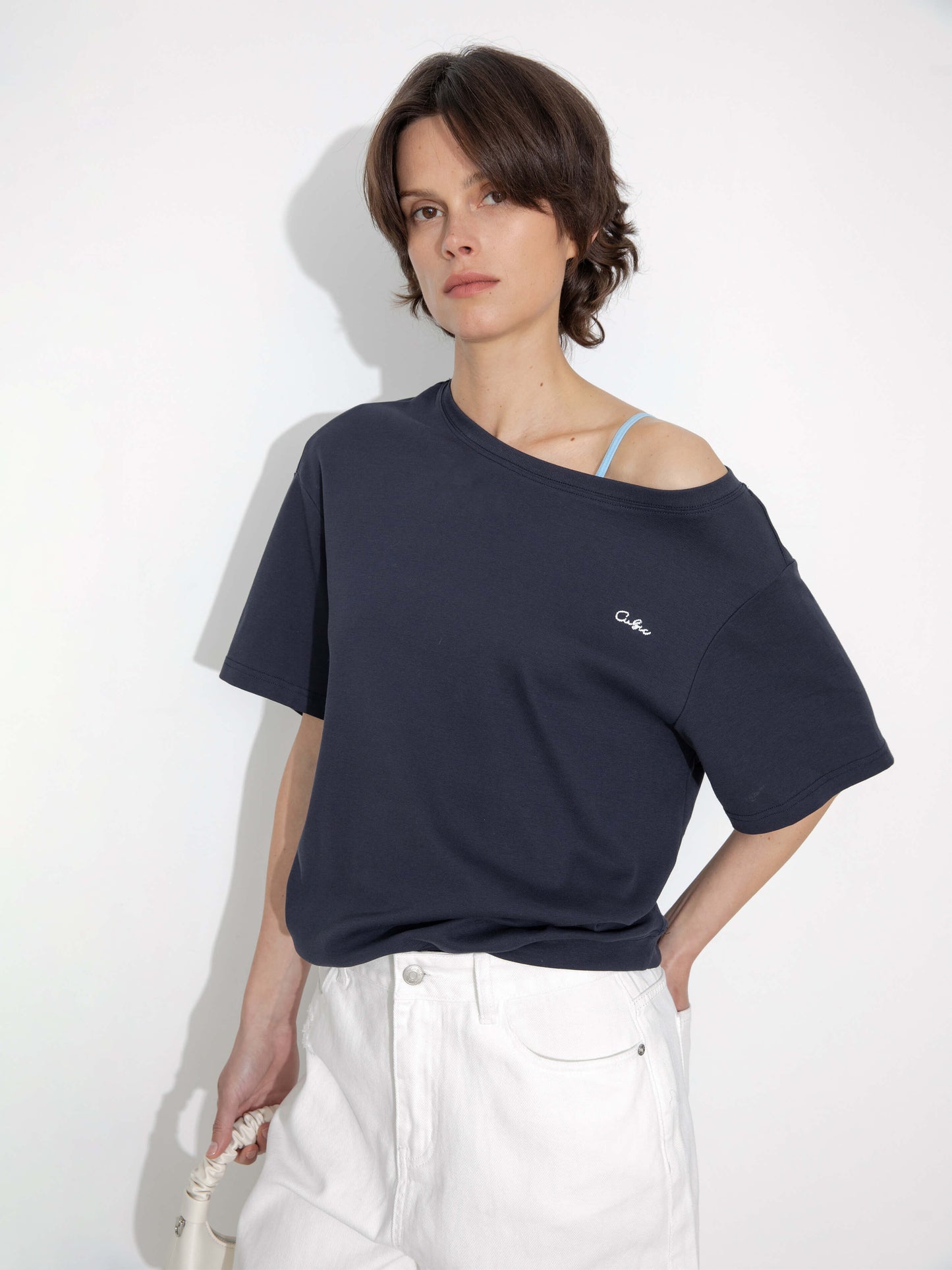 C by CUBIC Embroidered Off-Shoulder T-Shirt
