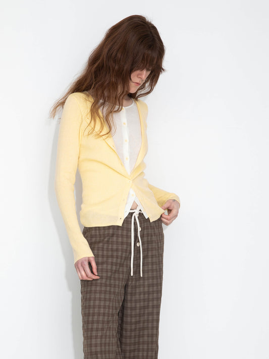 Slim-Fit Long Sleeve Layered Knit Cardigan