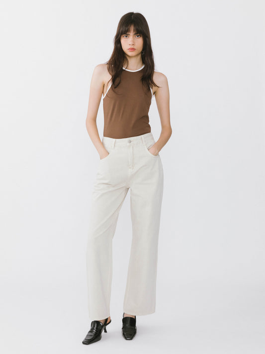 Contrast Cutaway Tank Top