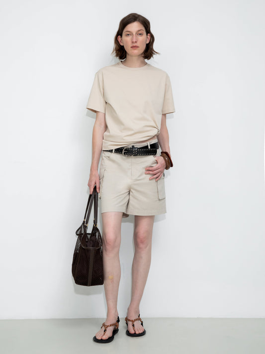 100% Cotton Casual Utility Straight-Leg Shorts