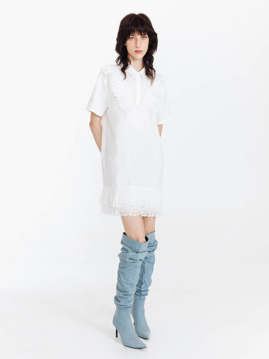 Lace Midi Dress with Short Sleeves