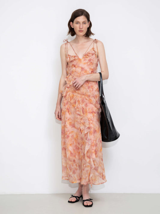 Asymmetrical Floral Print Cami Dress