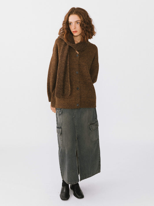 Multi Pocket Washed Demin Skirt