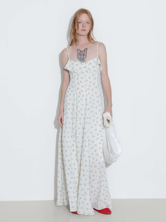 Waist Gathered Floral Sling Dress