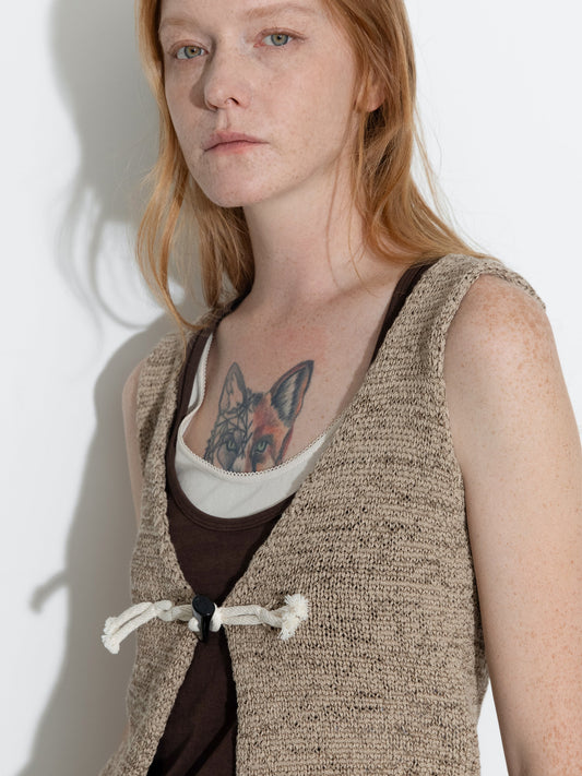 Vintage Toggle Button Knitted Cardigan Vest
