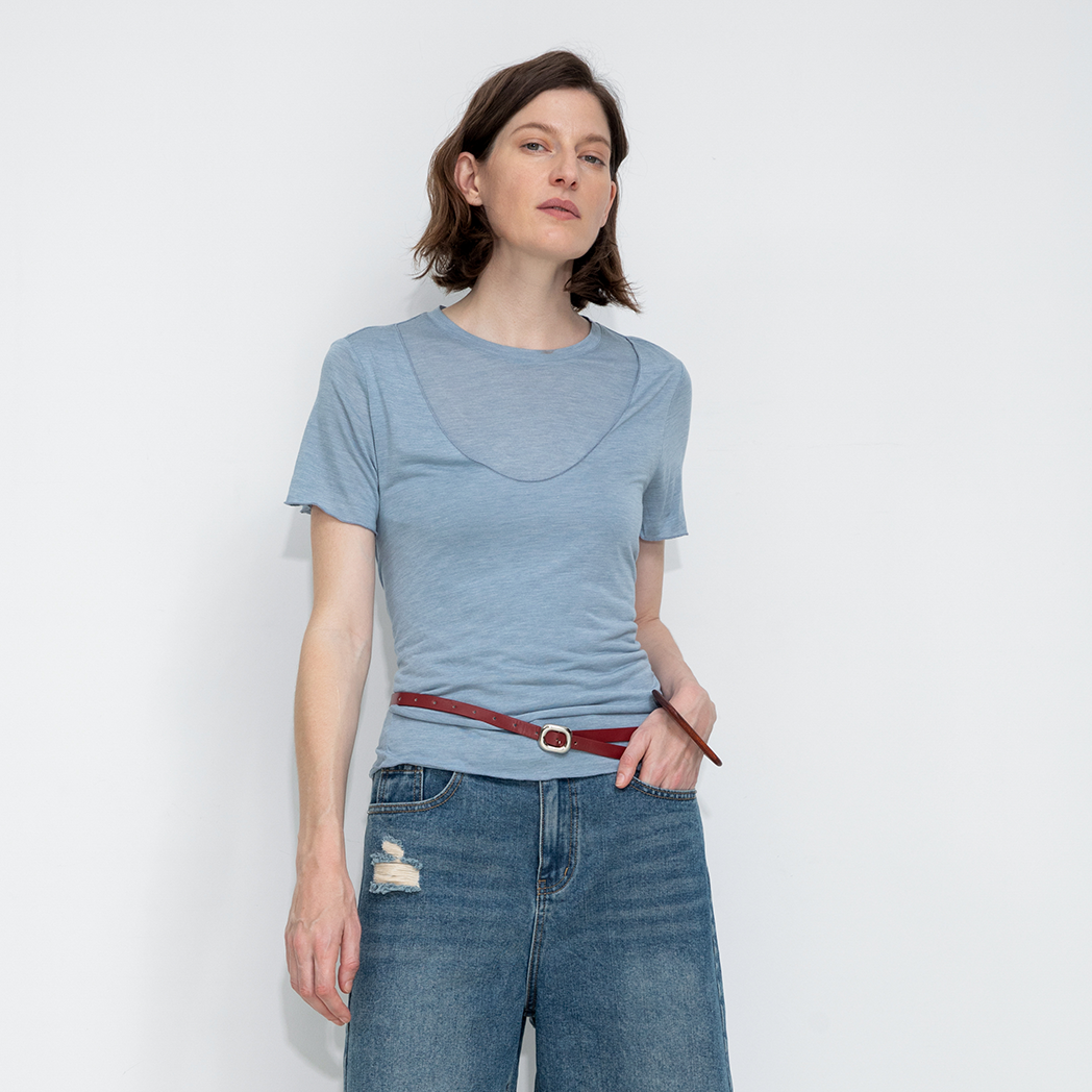 Convertible Layered Short-Sleeve T-Shirt
