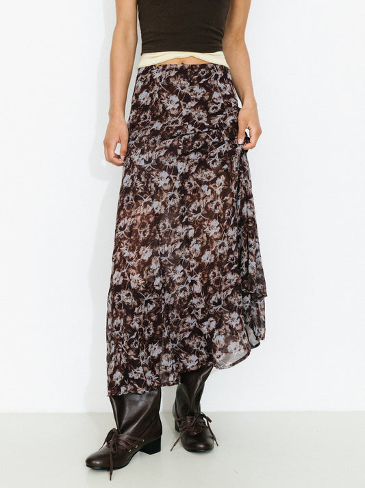 Floral A-Line Maxi Skirt