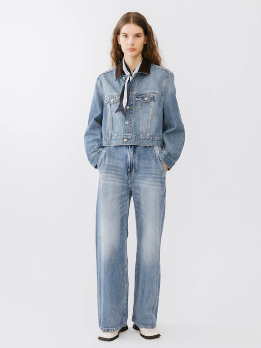 High Waisted Washed Out Boyfriend Jeans