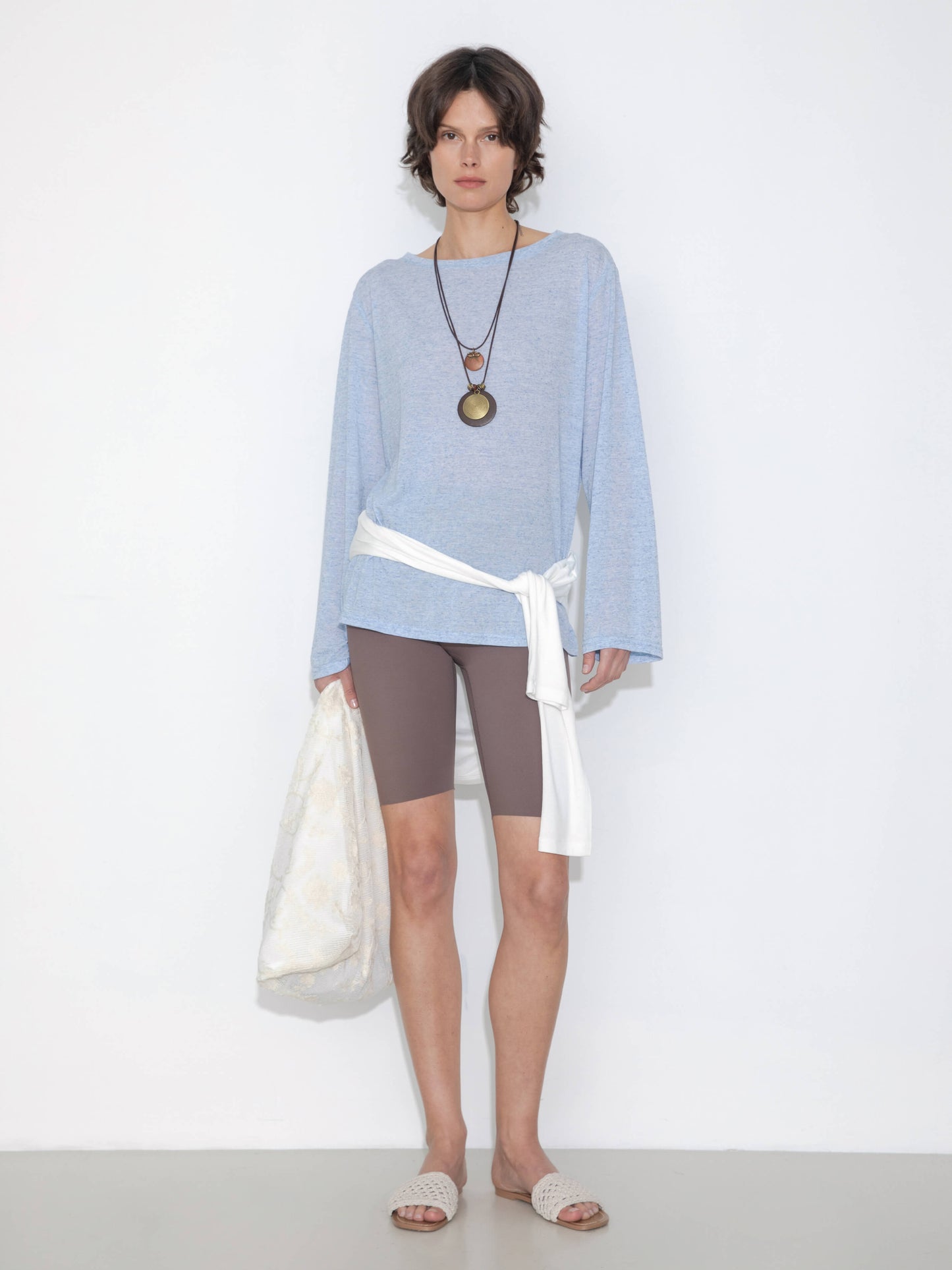 Loose Crew Neck Long Sleeve Knit Top