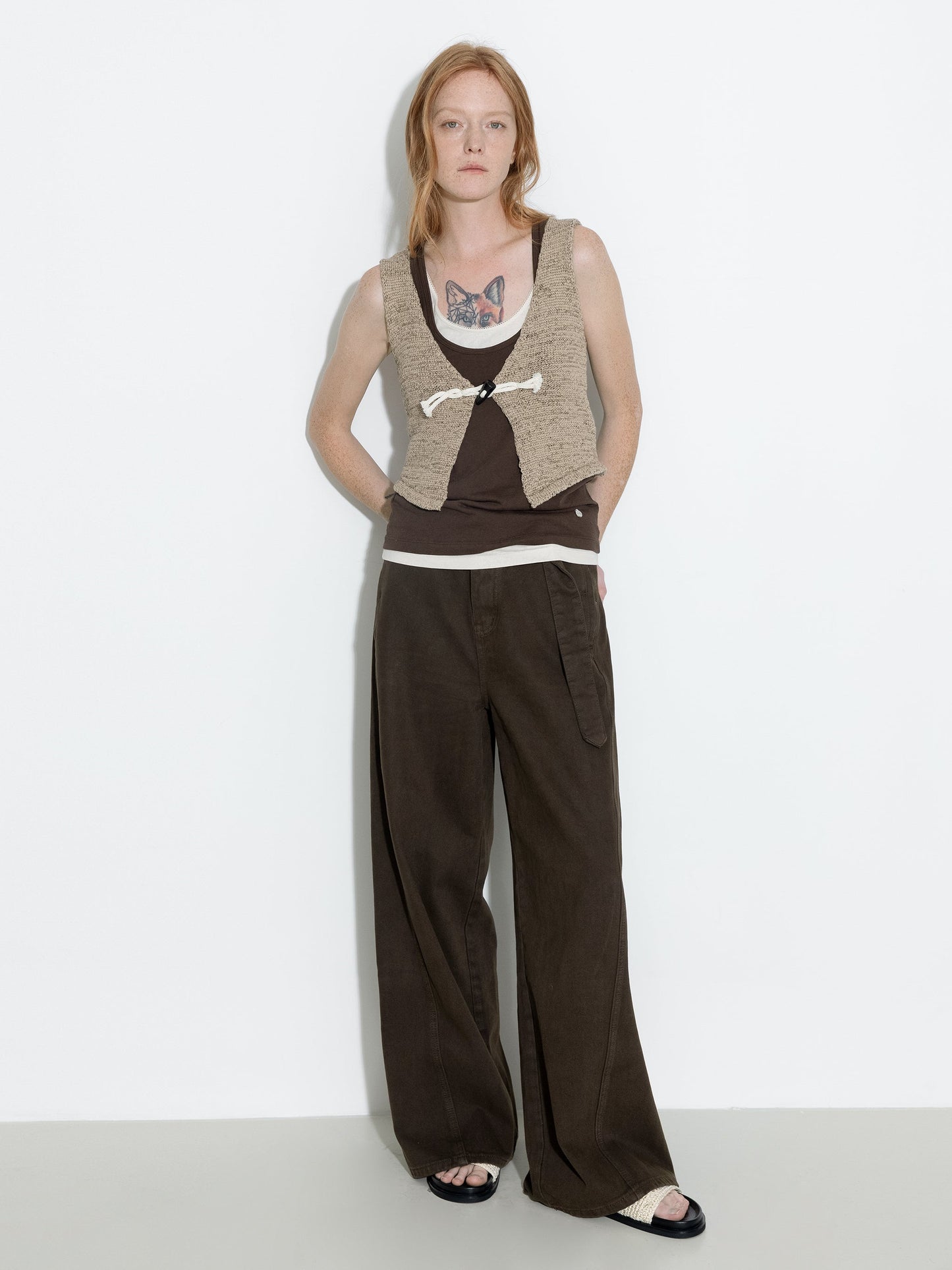 Vintage Toggle Button Knitted Cardigan Vest