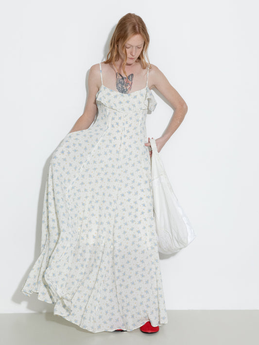 Waist Gathered Floral Sling Dress