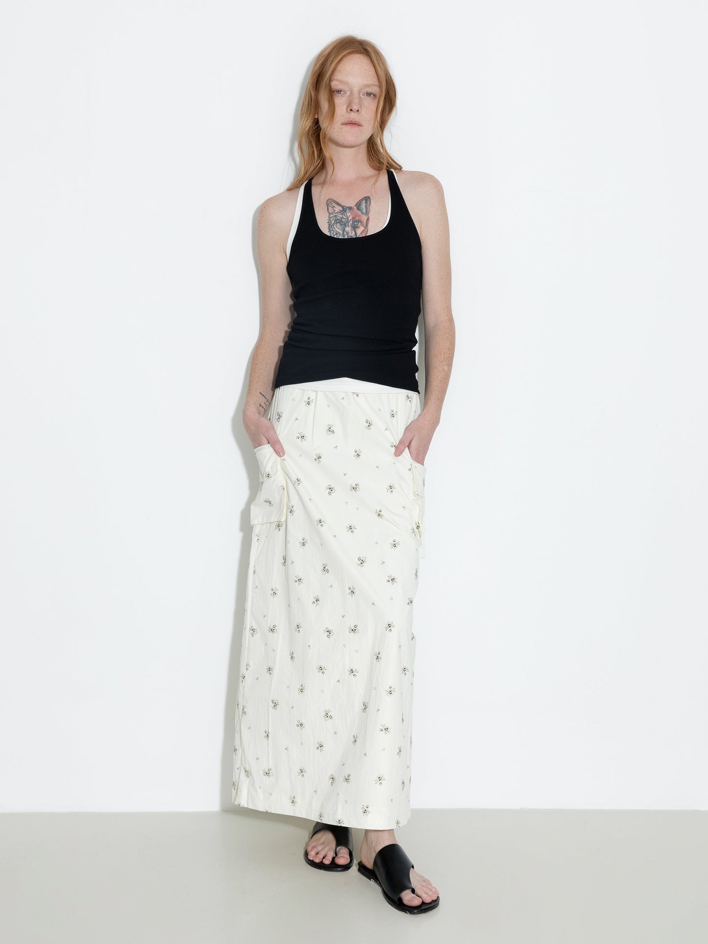A-line Floral Skirt