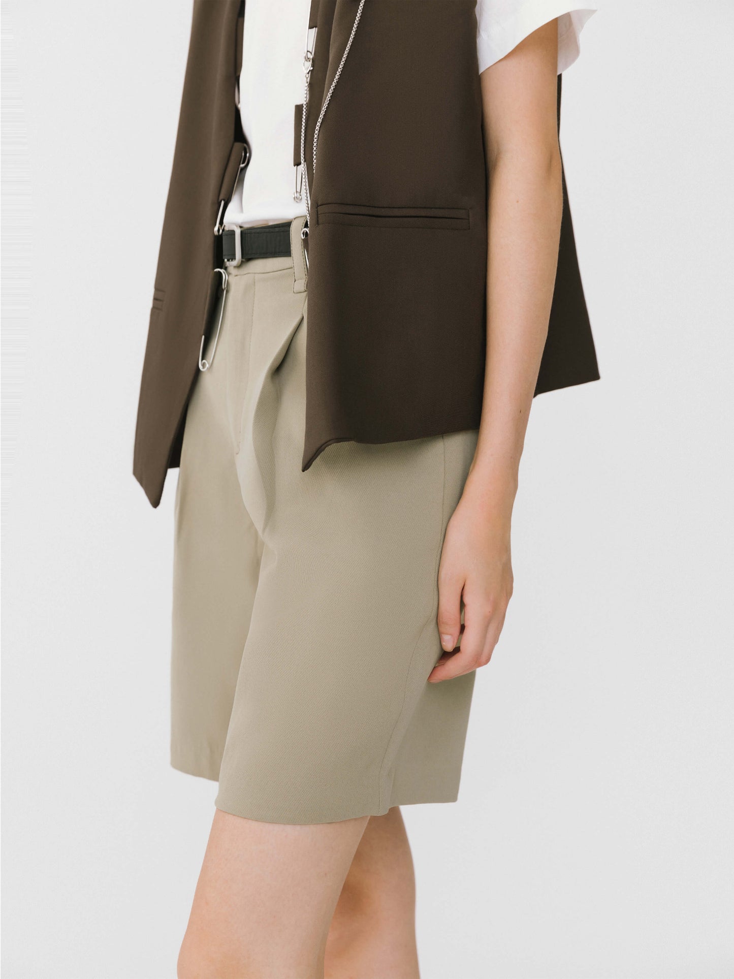 Asymmetric Cut Out Tailored Shorts