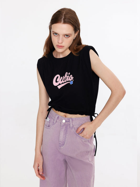 Cubic Power Shoulder Top