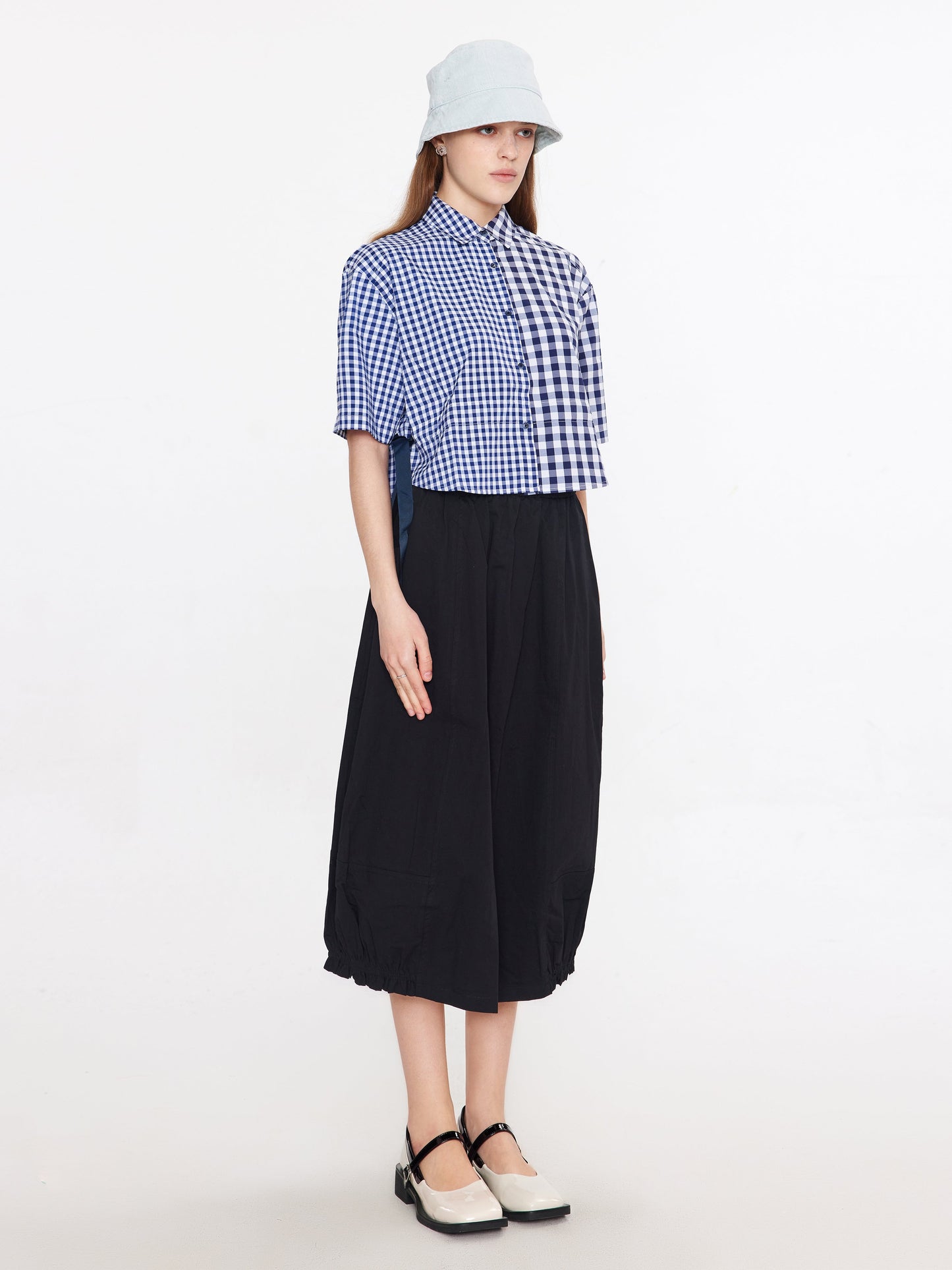 Elasticated Waist A-line Midi Skirt