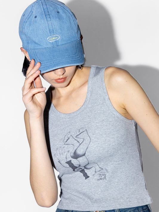 Denim Cubic Cap