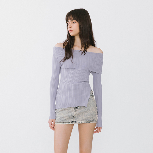 A-line Ribbed Knit Midi Skirt
