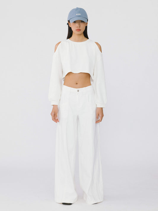 Shoulder Cut Out Crop Top