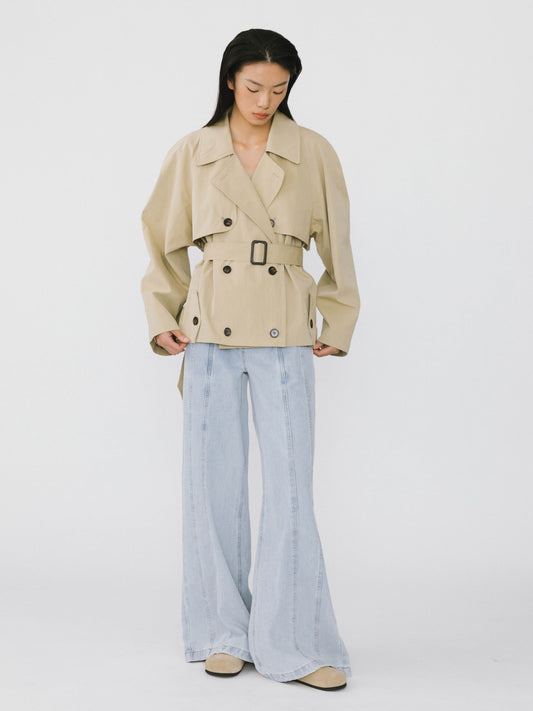 Front Stitch Wide Leg Jeans