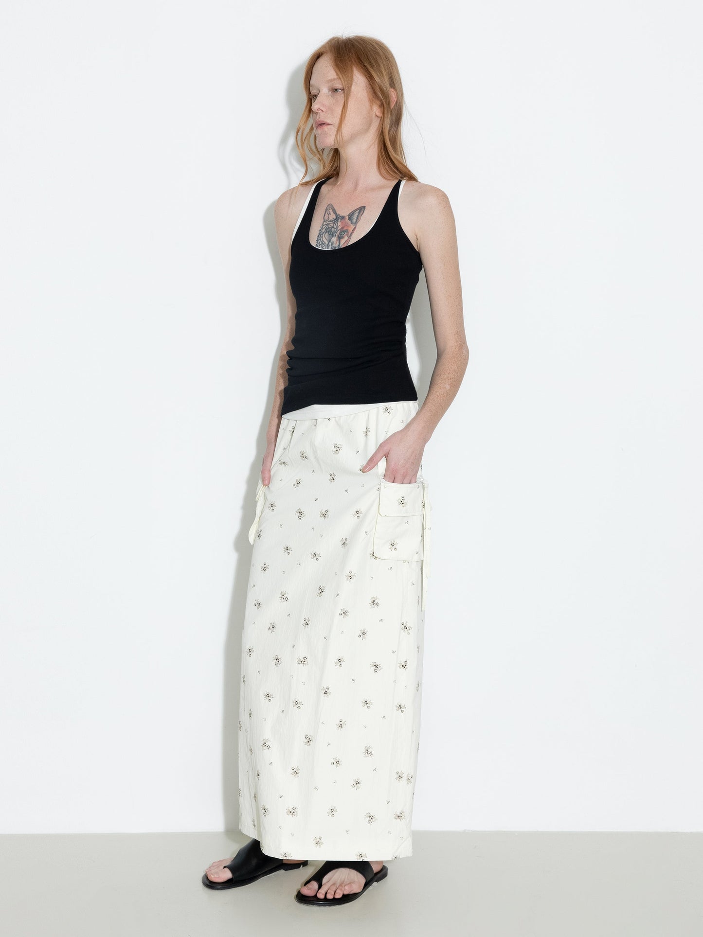 A-line Floral Skirt