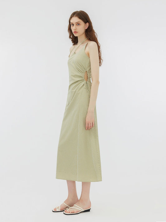 Striped Triple Strap Woven Midi Dress