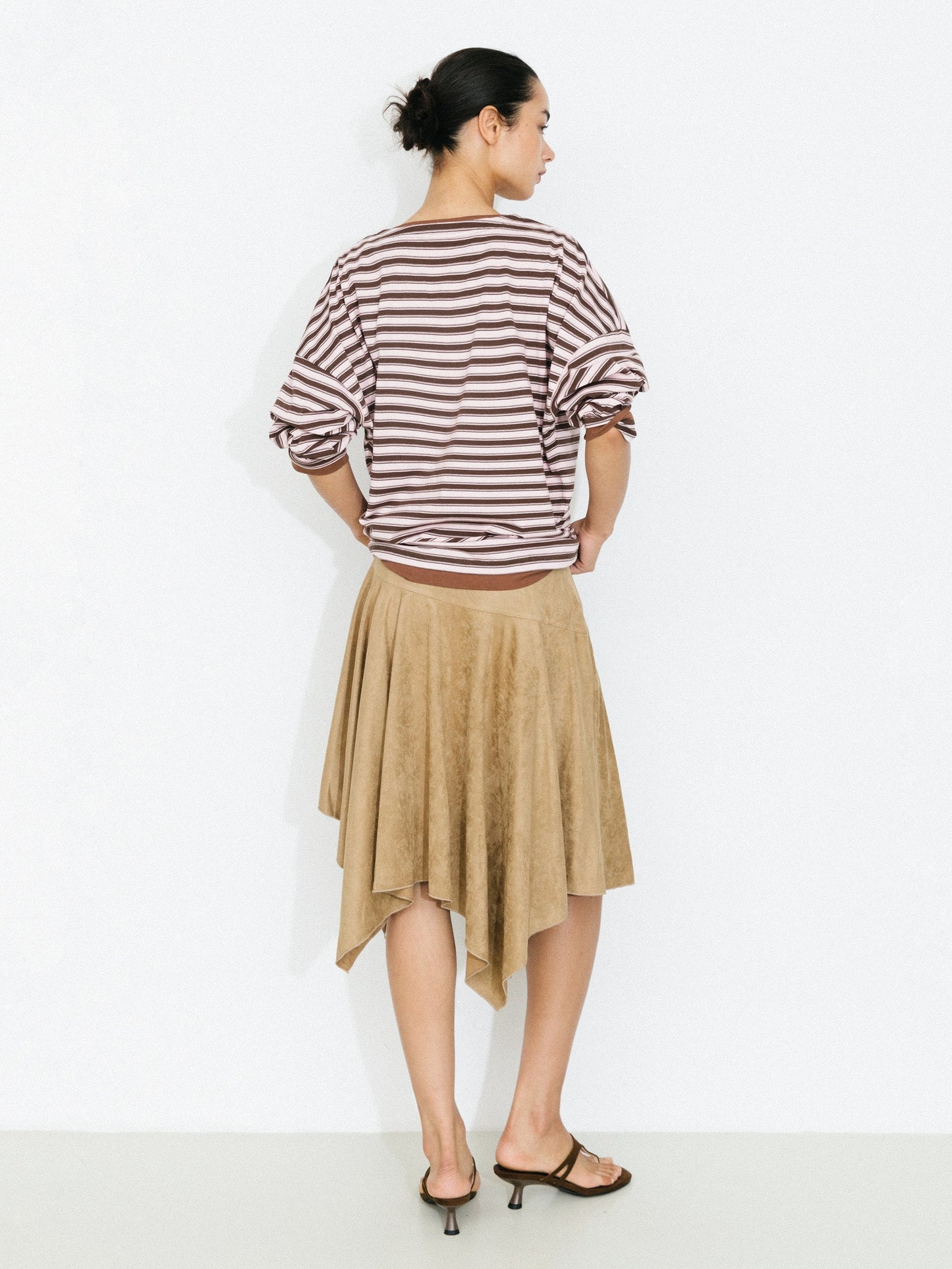 Contrast Stripe Oversized Long-Sleeve Top