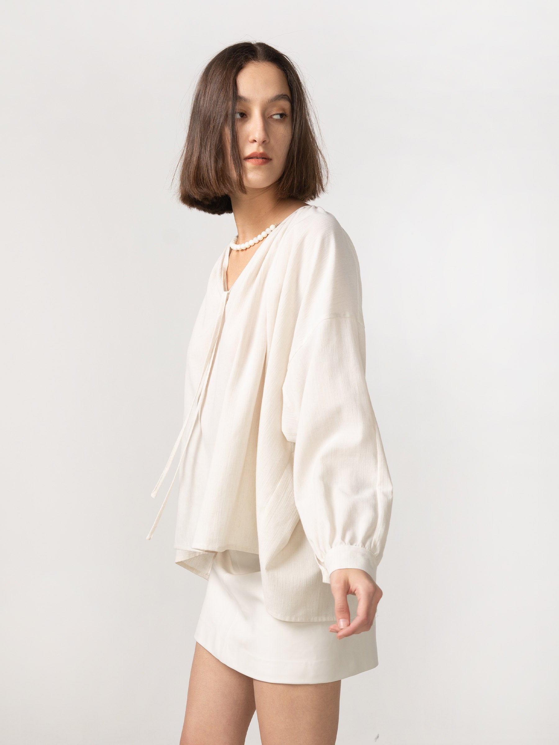 CUBIC Women's Oversized A-line Pleated Blouse