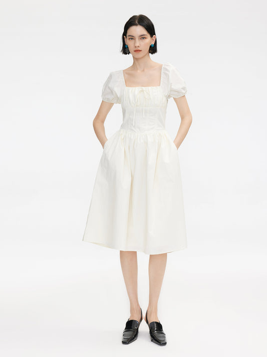 Puff Sleeve Retro Dress