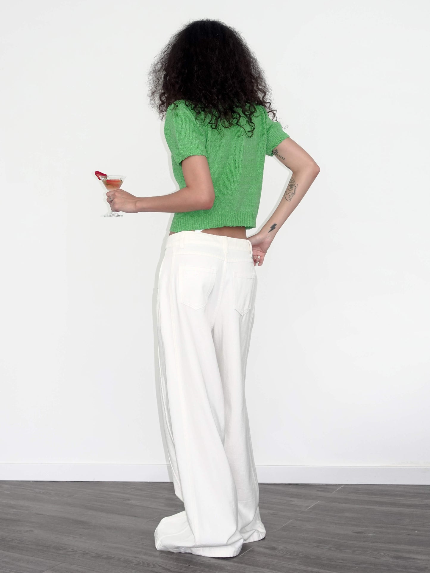 Round Neck Loose Knit T-Shirt