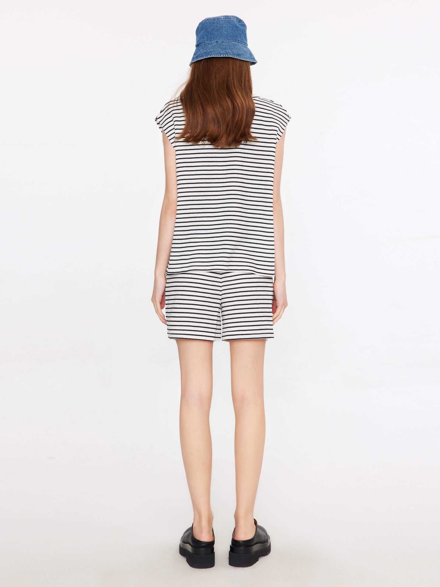 Casual Striped Vest and Matching Shorts