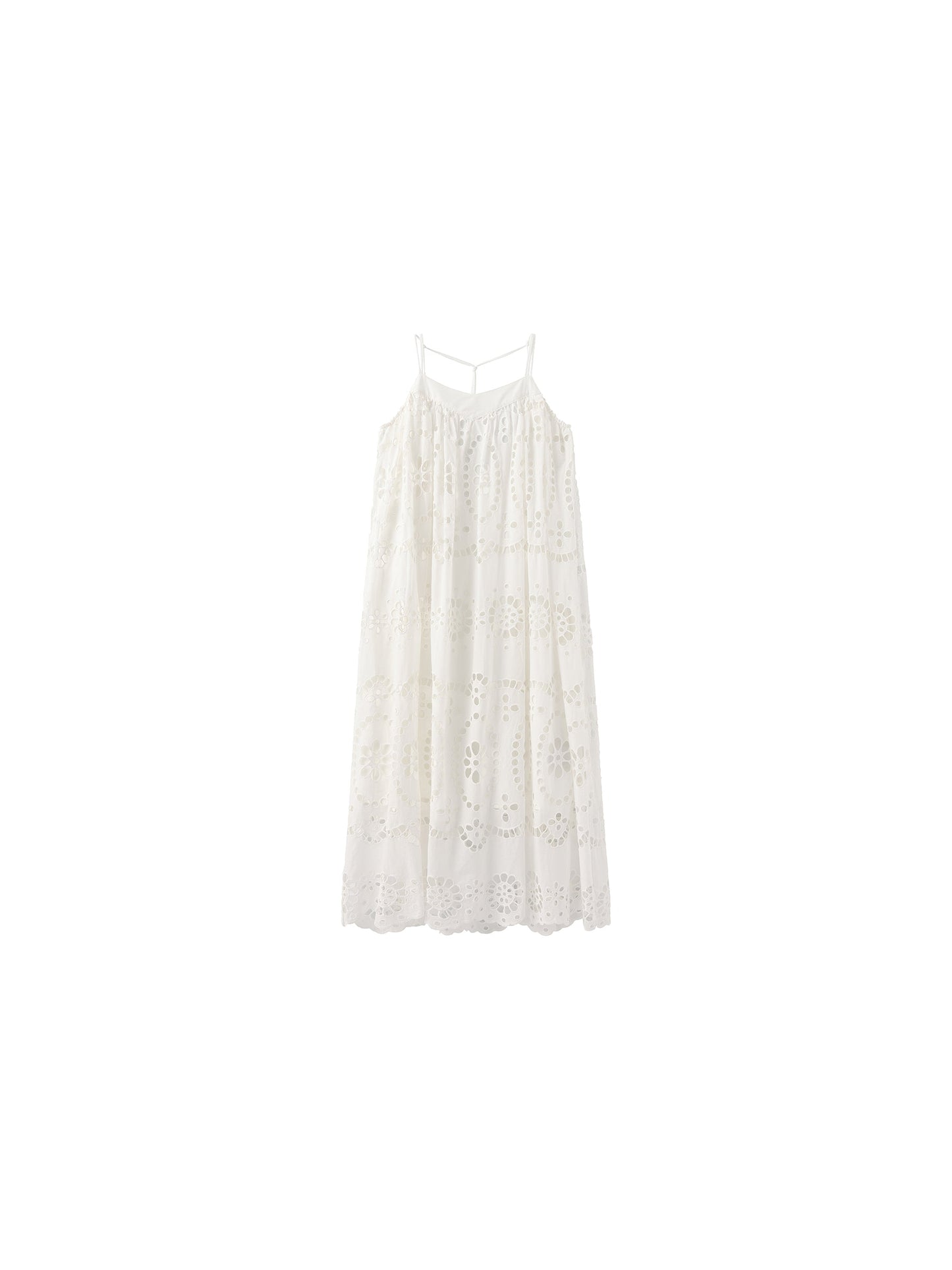 Heavily Embroidered Eyelet Floral Cami Dress