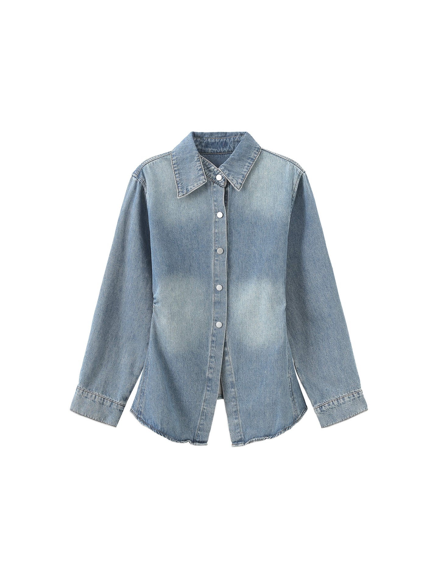 Blue Denim 100% Cotton Long Shirt