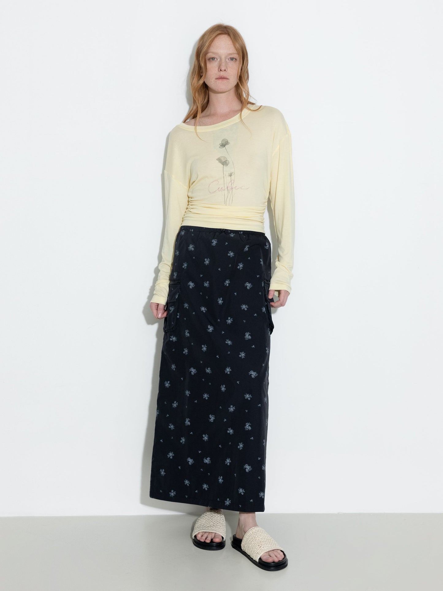 A-line Floral Skirt