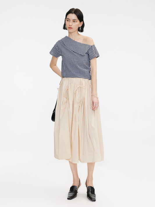 Striped Asymmetric Off-Shoulder Top