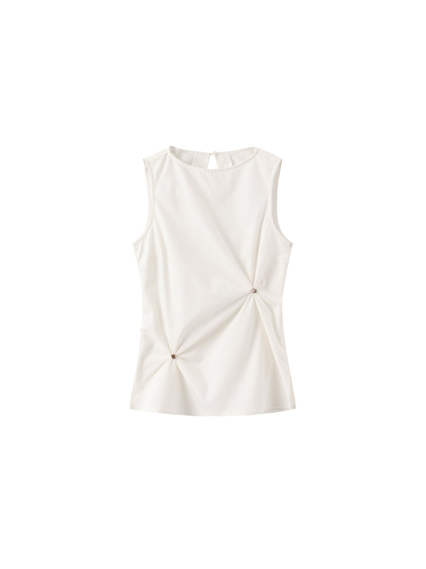 Sleeveless Satin Ruched Tank Top