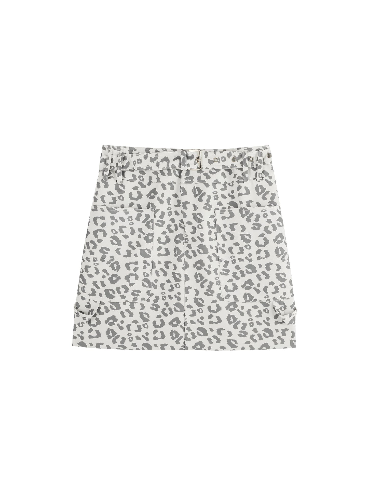 Leopard Print Multi-Pocketed Mini Skirt