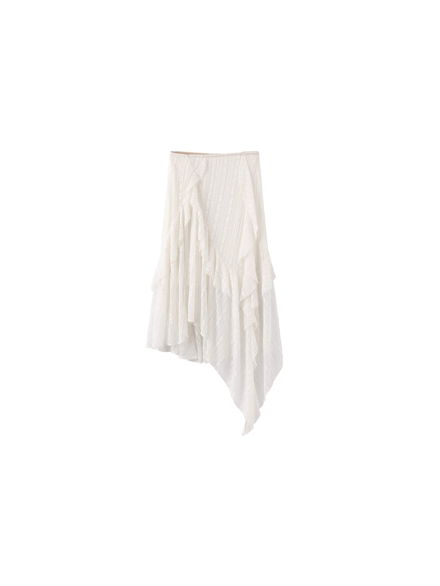 Asymmetrical Hem Lace Skirt