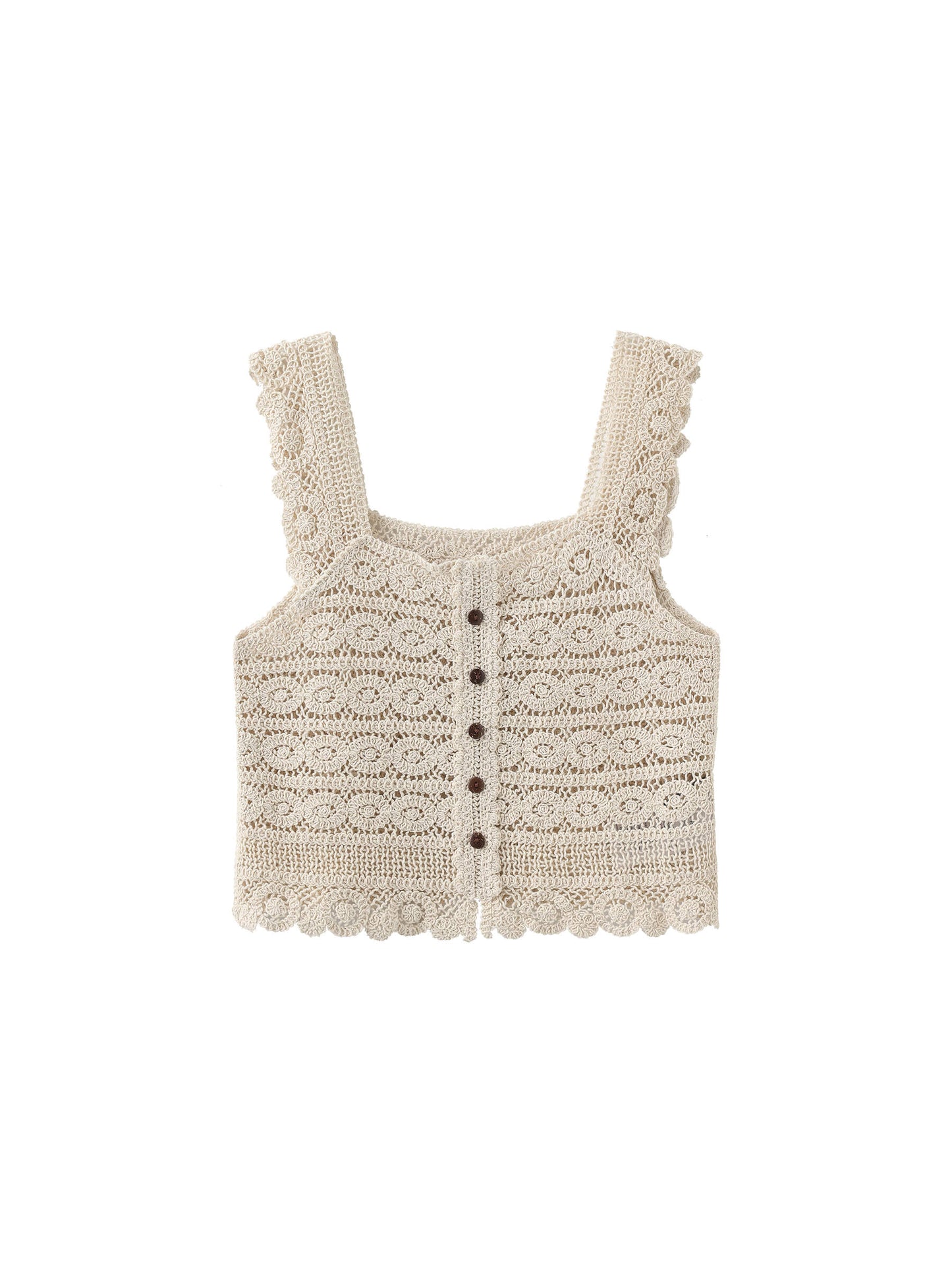 Hollowed Out Crochet Knit Tank Top