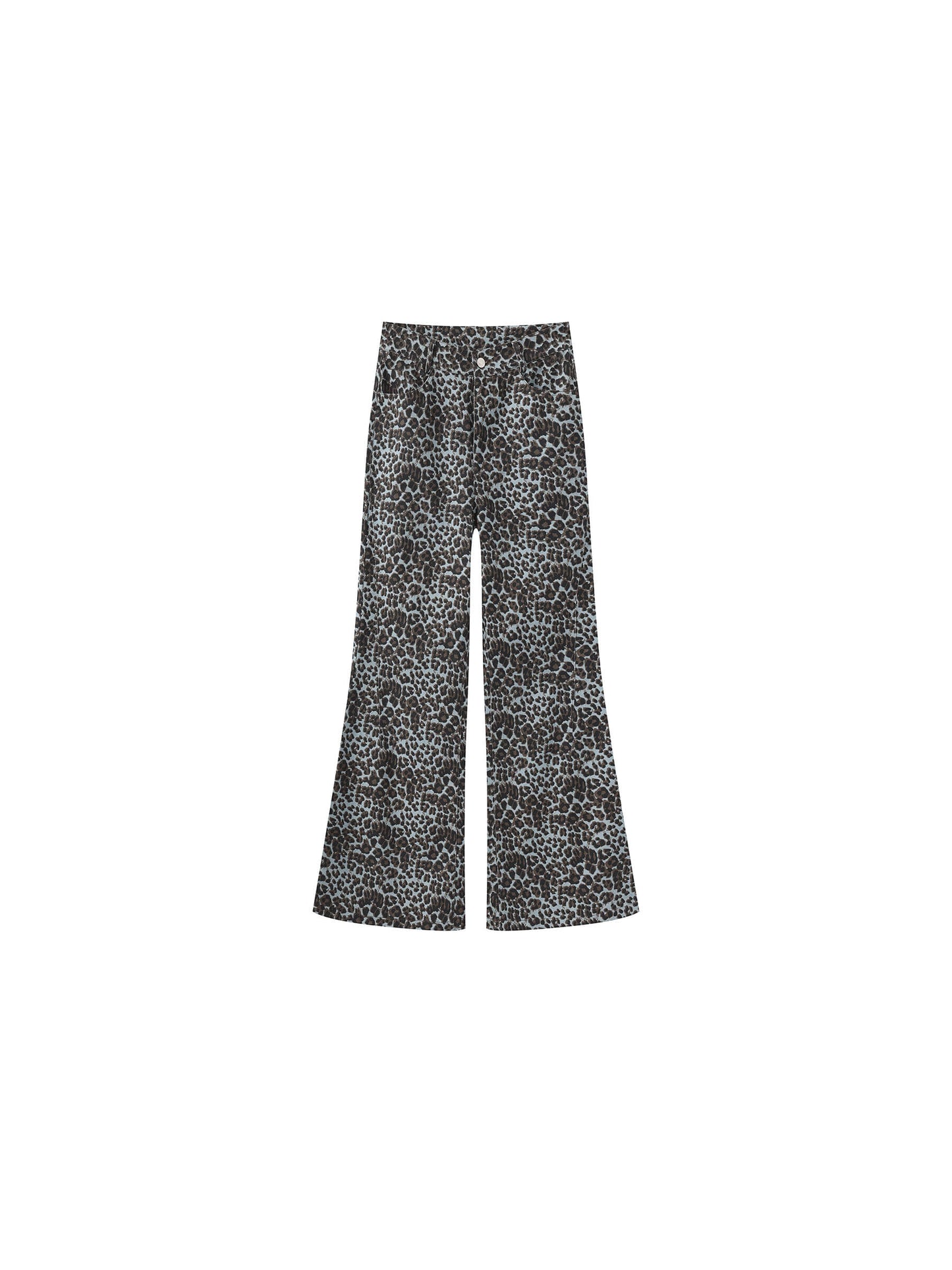 100% Cotton Leopard Print Flared Trousers