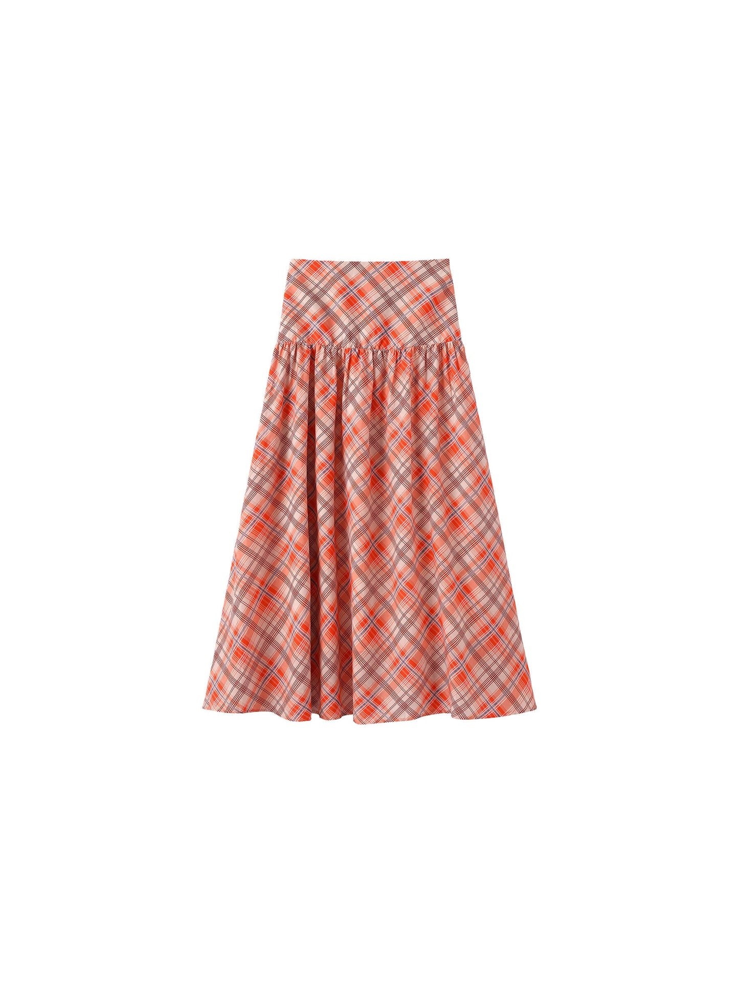 Red Checkered Maxi Skirt