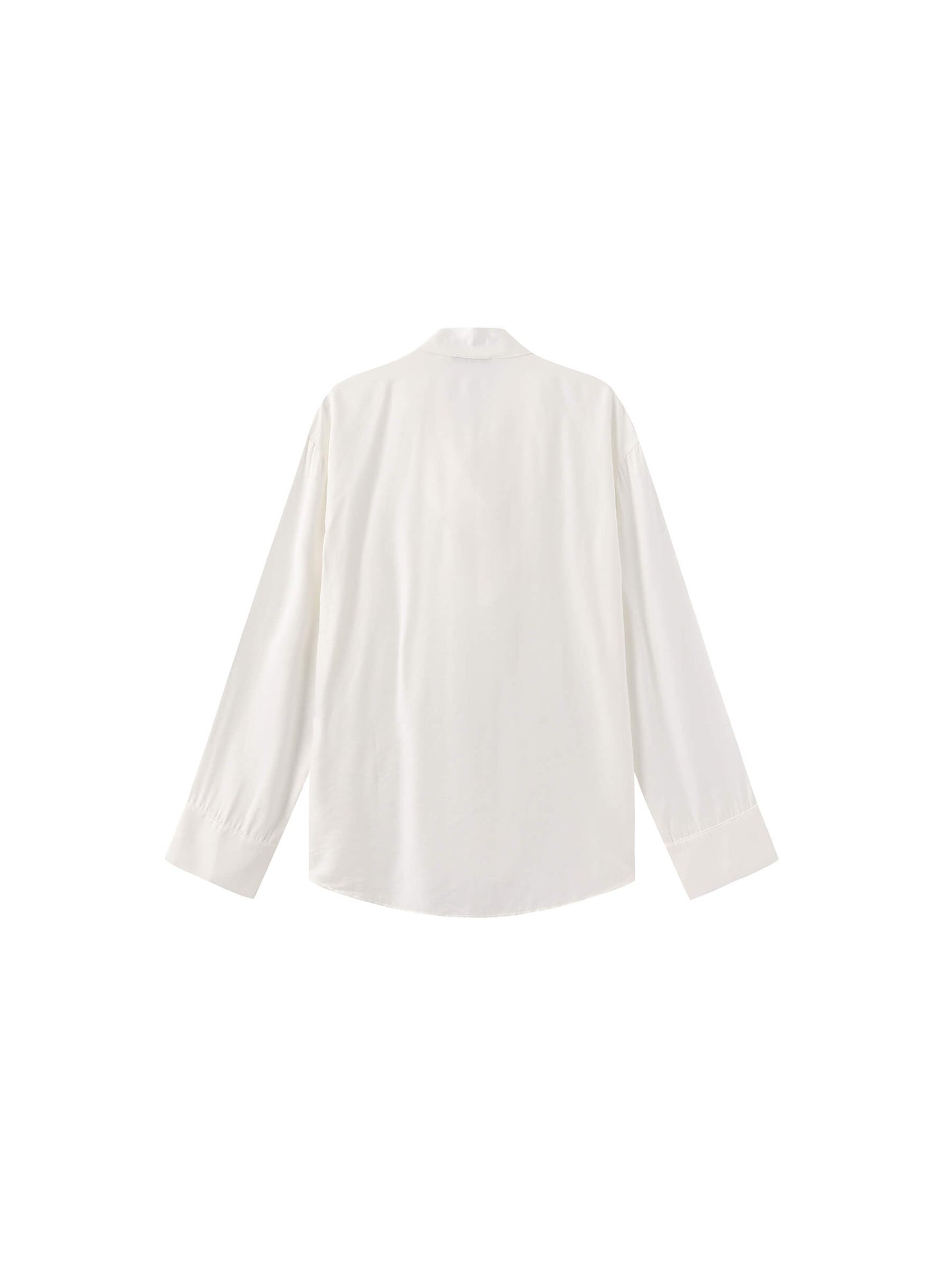 Oversize Satin Blouse with Tie